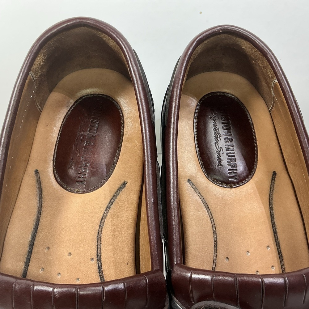 Johnston & Murphy Black Brown Leather Tassel Loafers Mens Sz 11 M Dress Shoes - Picture 7 of 9